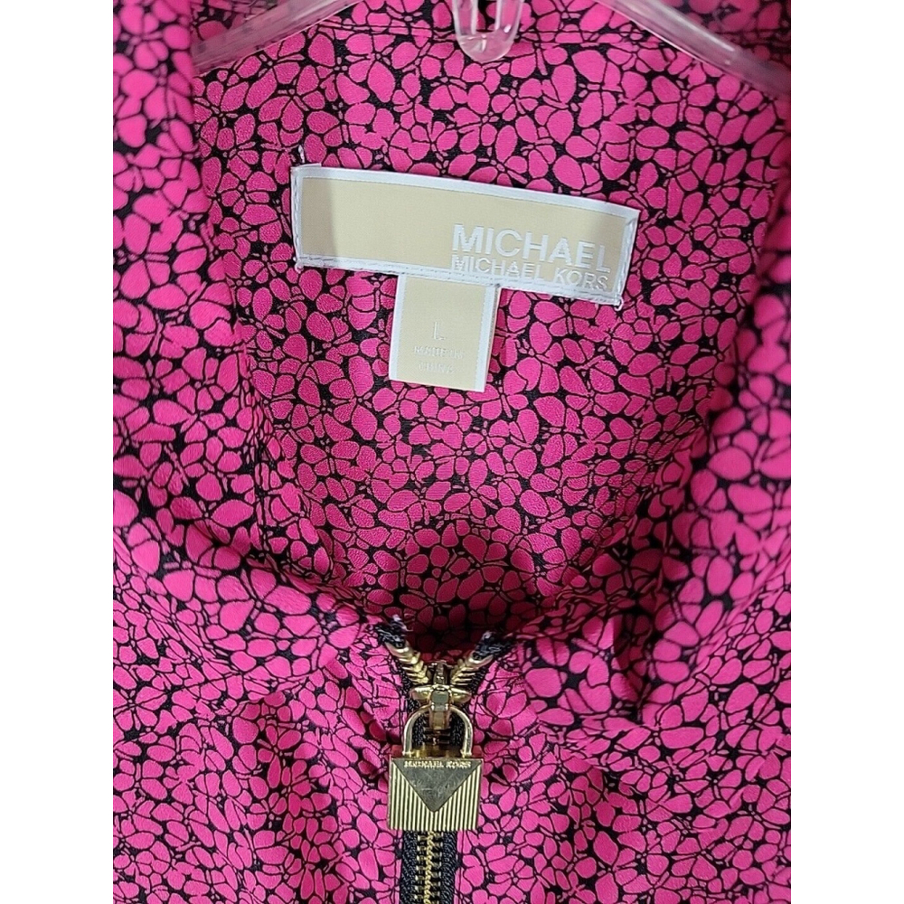 Michael Kors Michael Pink Shirt Zip-Up Front size L - Picture 4 of 6
